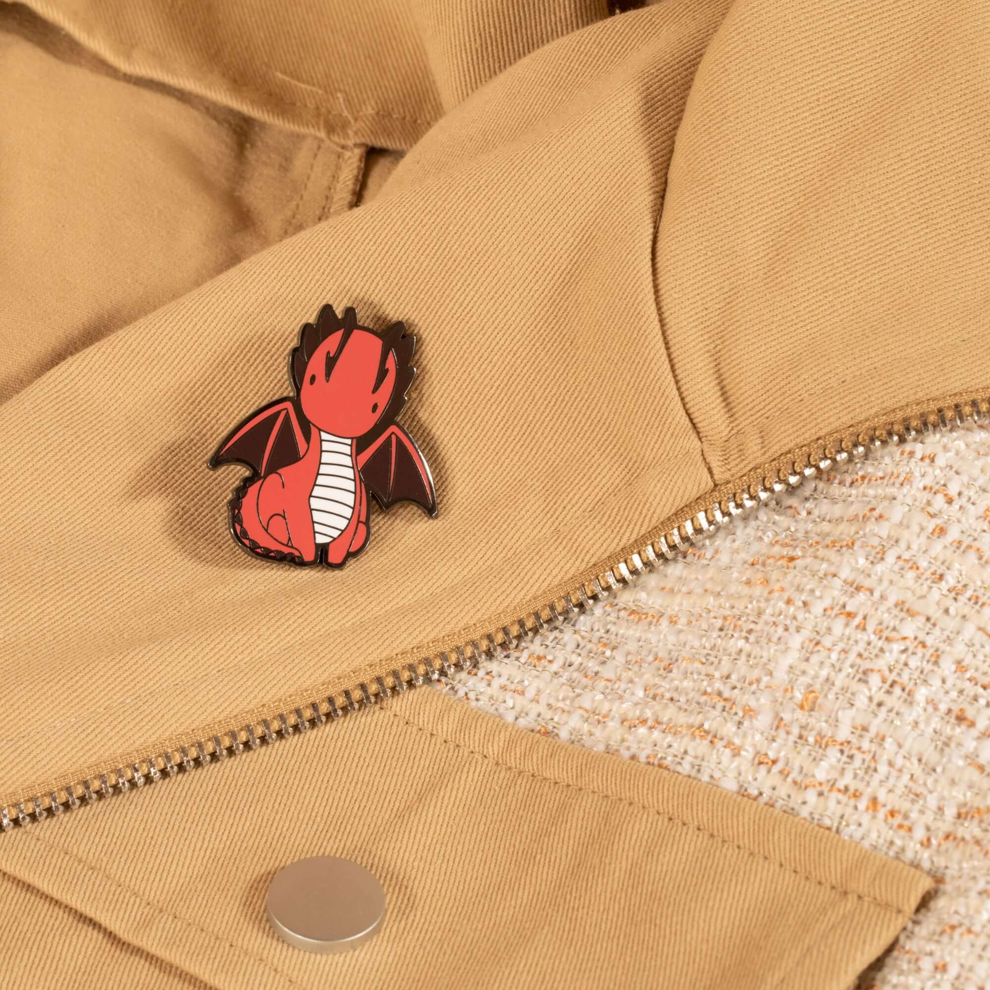 Draggi Enamel Pin - Sitting - Image 3
